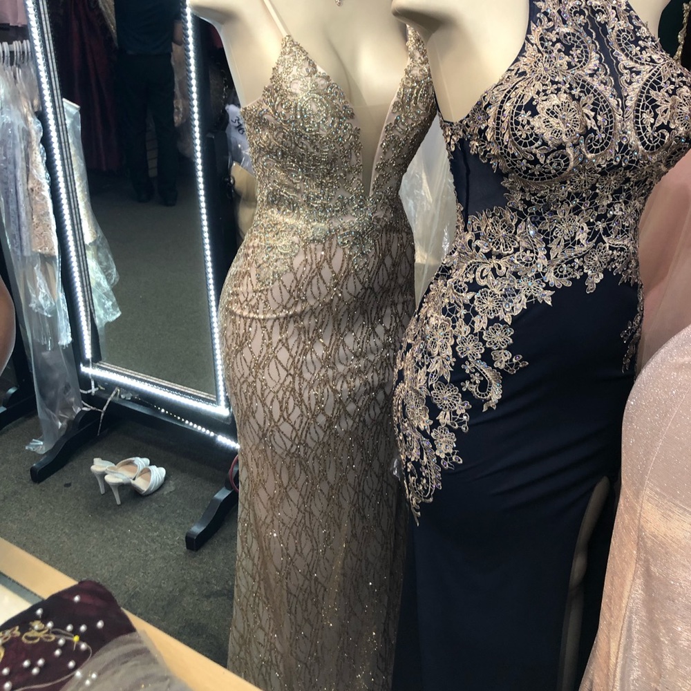 Gold Cocktail/Prom/Reception/ Dress